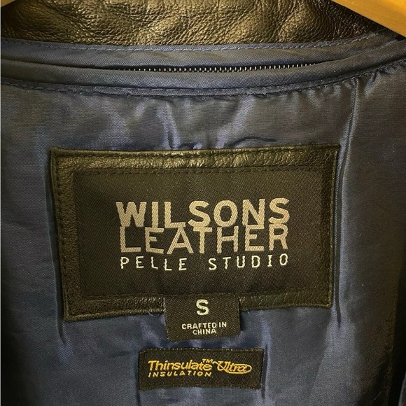 Wilsons Leather Pelle Studio Black Leather Jacket Womens Small Soft Real Leather - Picture 9 of 9